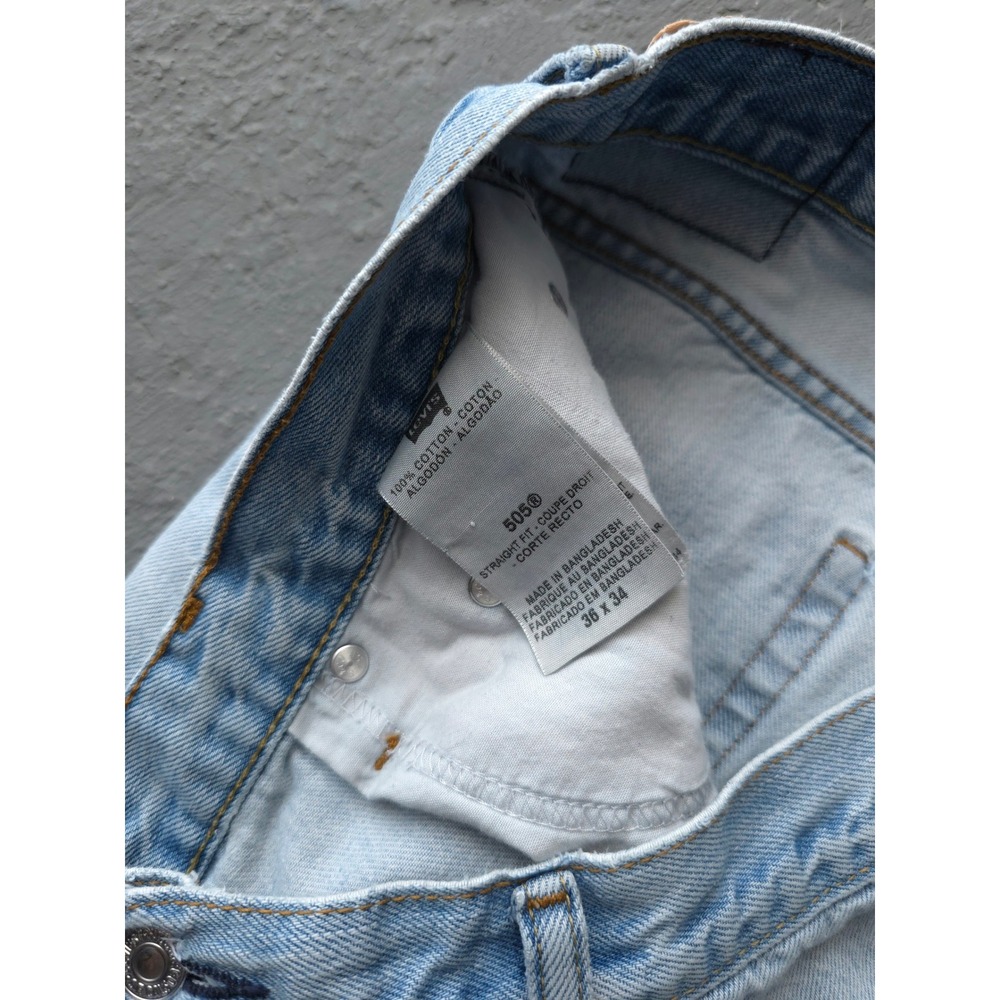 Vintage 2000s Levi's Light Blue Jeans 35x32 Straight Fit 505 - Picture 8 of 14